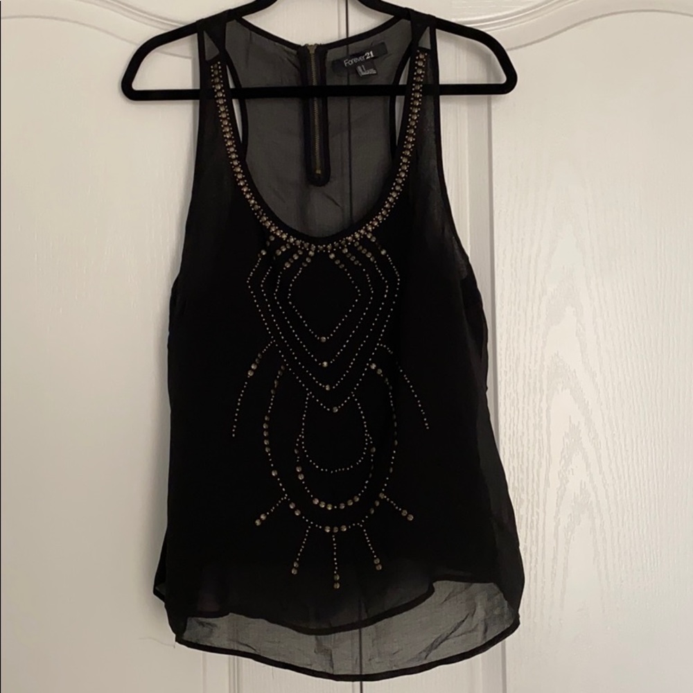 Beaded tank top.